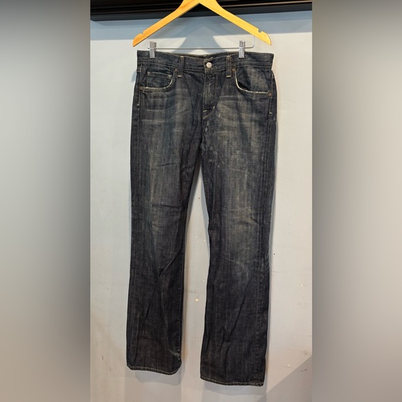 Citizens of Humanity Men’s Distressed Bootcut Dark‎ Wash Jeans Size 34 - Picture 1 of 16